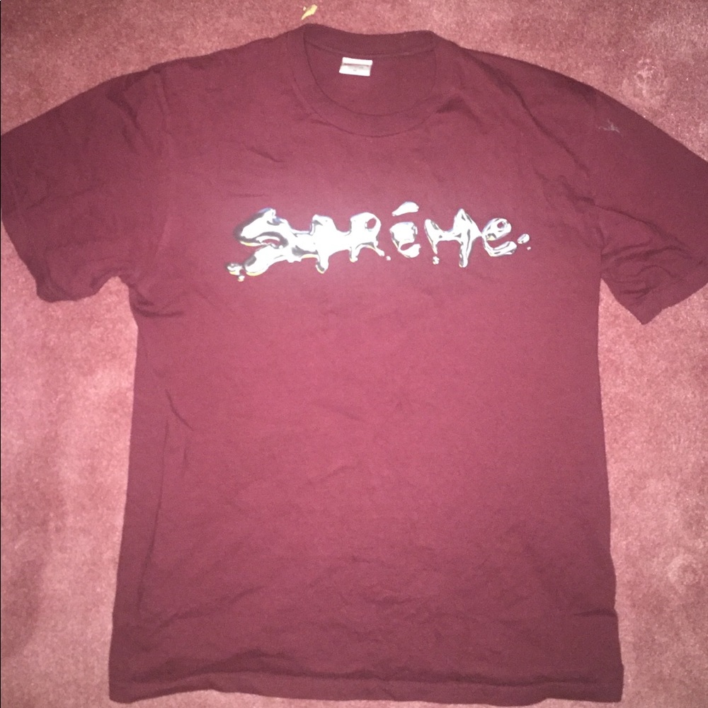 Supreme Liquid Tee - Burgundy Red Short Sleeve